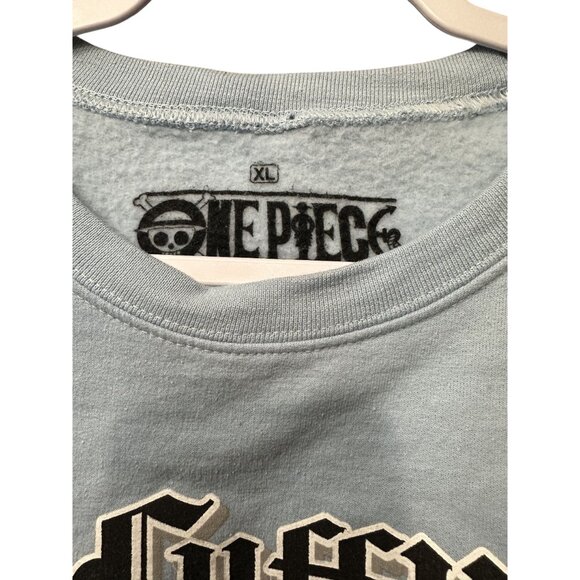 One Piece Luffy Anime Graphic Sweatshirt XL Light Blue - Picture 3 of 4